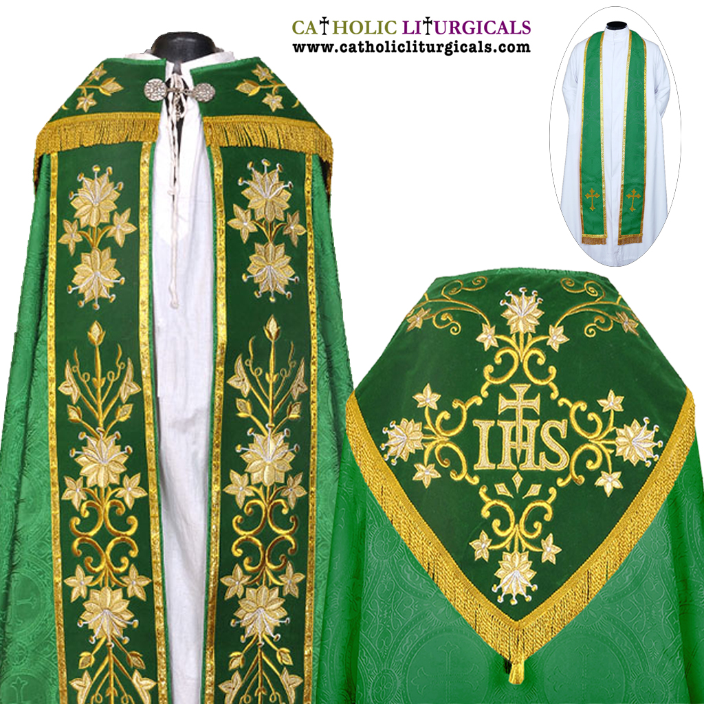 Cope Vestment&nbsp;Green Cope & Stole Set