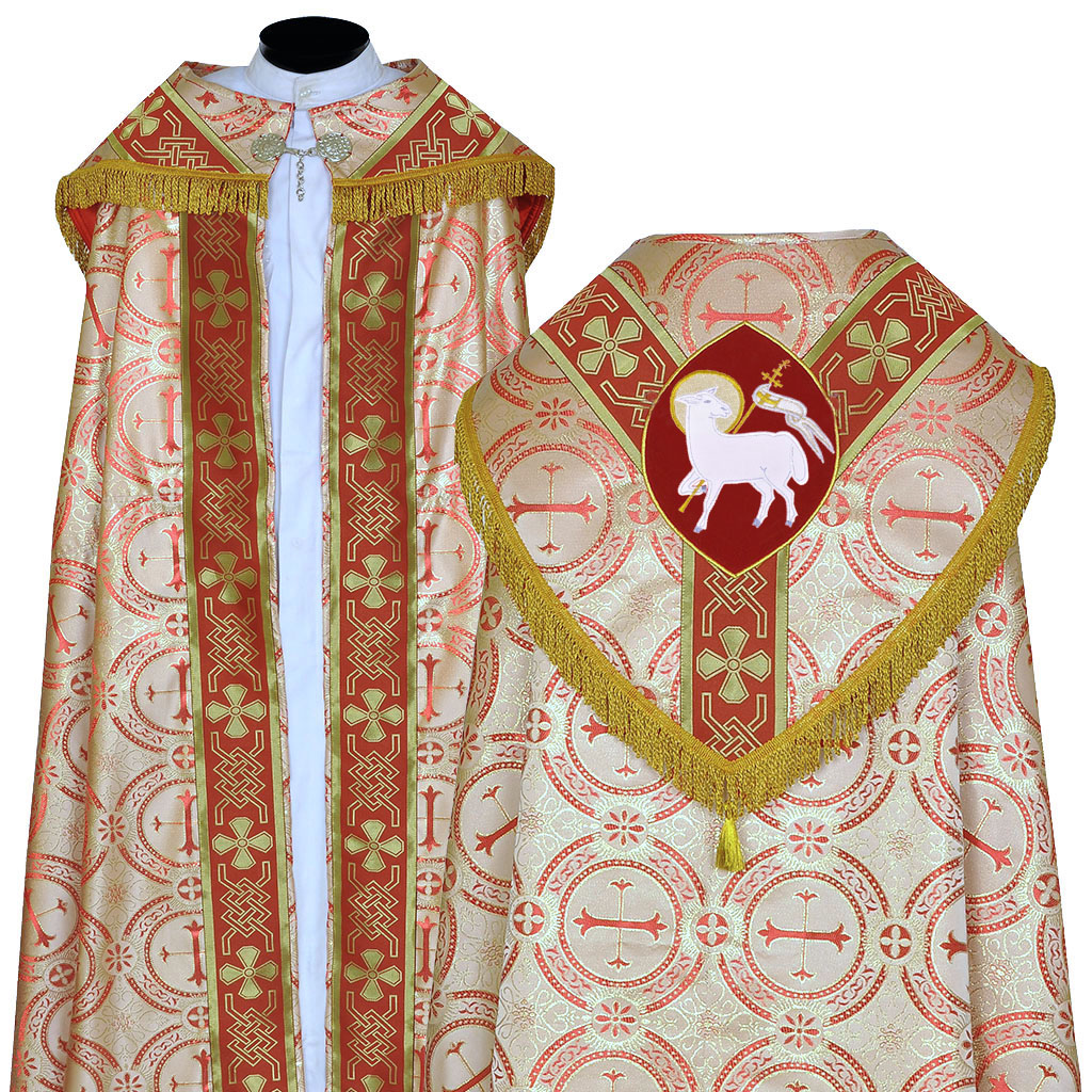 Cope Vestment&nbsp;Red Cope & Stole Set Agnus Dei