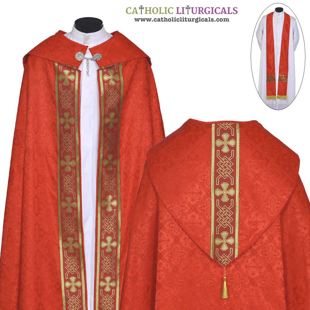 Cope Vestment&nbsp;Red Cope & Stole Set