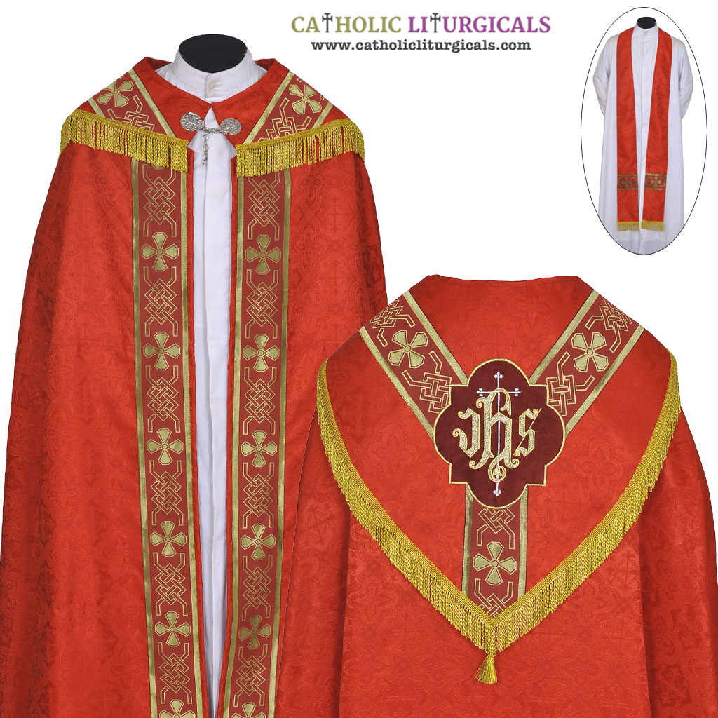 Cope Vestment&nbsp;Red Cope & Stole Set