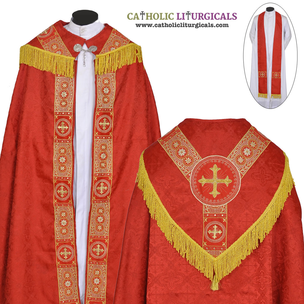 Cope Vestment&nbsp;Red Cope & Stole Set