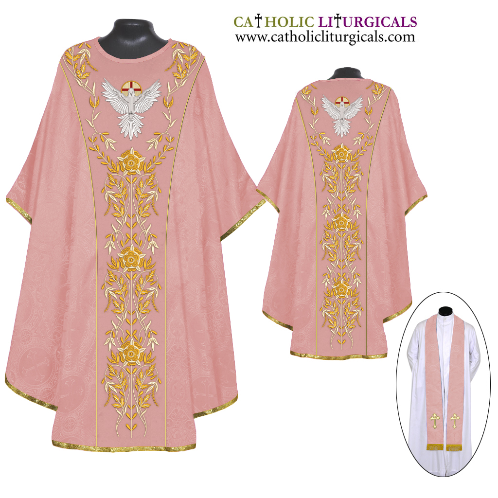 Gothic Chasubles&nbsp;Rose Gothic Vestment & Stole Set