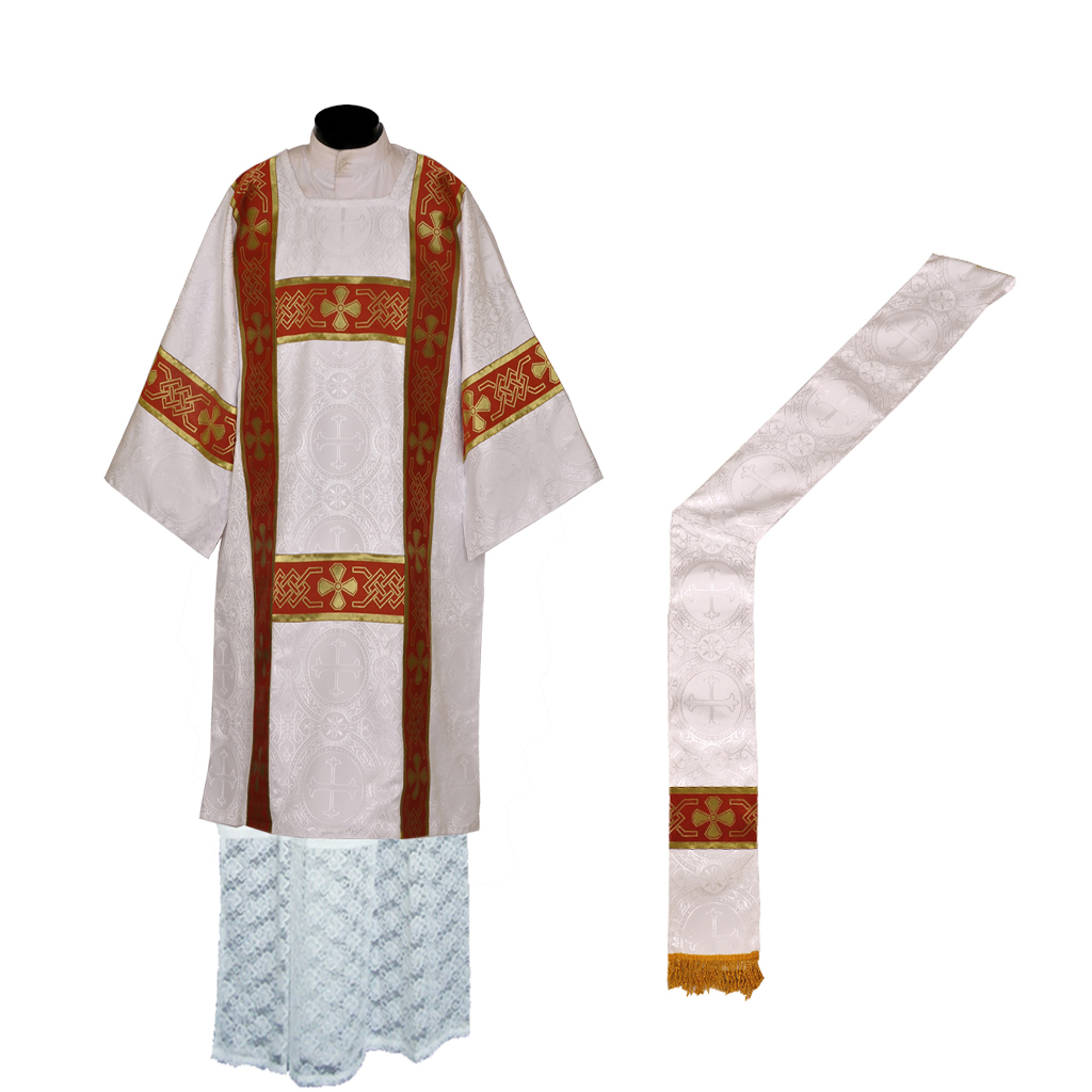 Deacon Dalmatics&nbsp;White Deacon Dalmatic Vestment & Mass Set