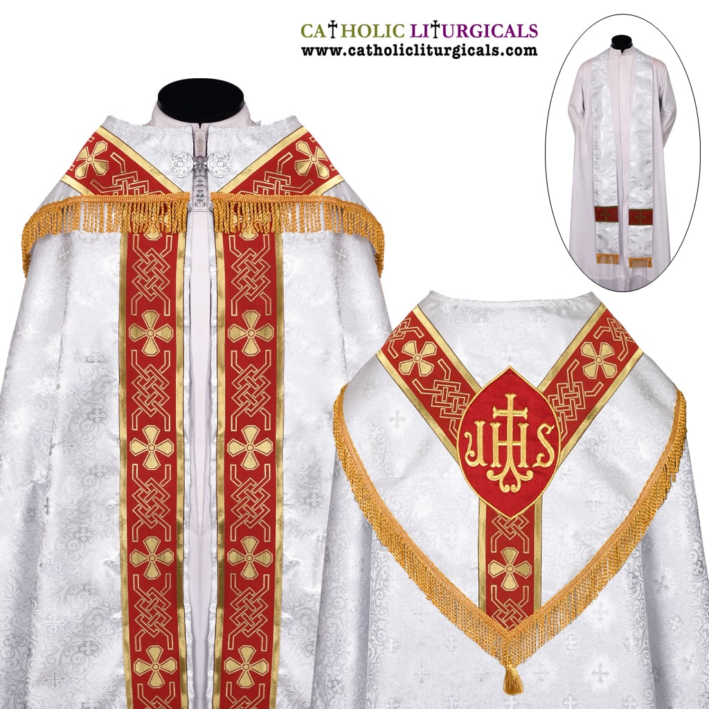 Cope Vestment&nbsp;Silver Cope & Stole Set IHS