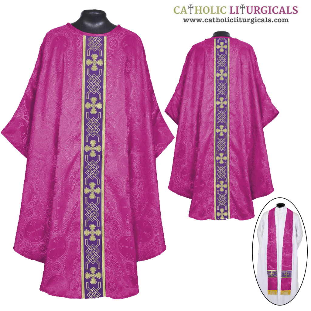 Gothic Chasubles&nbsp;MAA: Purple Gothic Vestment & Stole Set