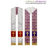 Priest Stoles - Reversible Purple / Silver - Priest Stole